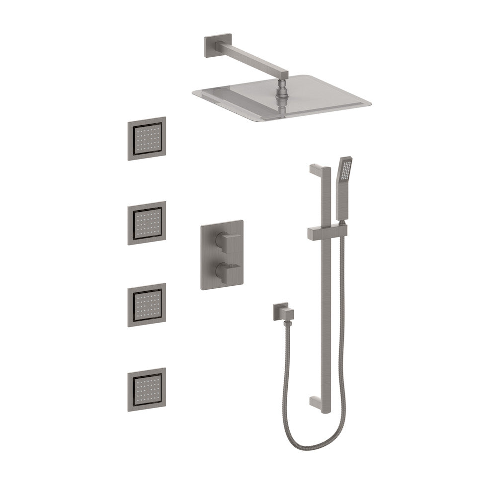 Crystal Bay Thermostatic Shower System with Body Jets CBYSHST3BN