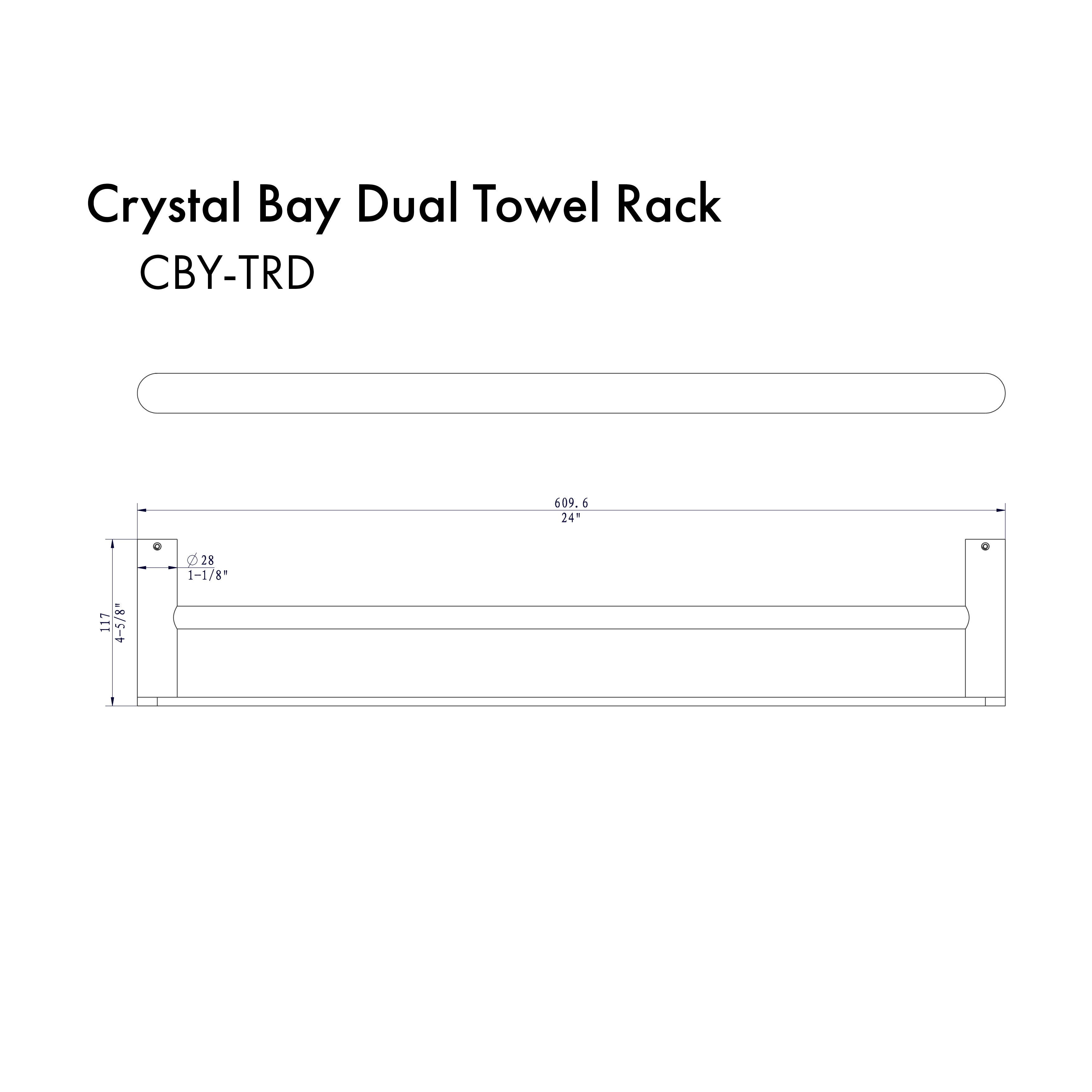 Crystal Bay Double Towel Rail In Chrome CBYTRDCH