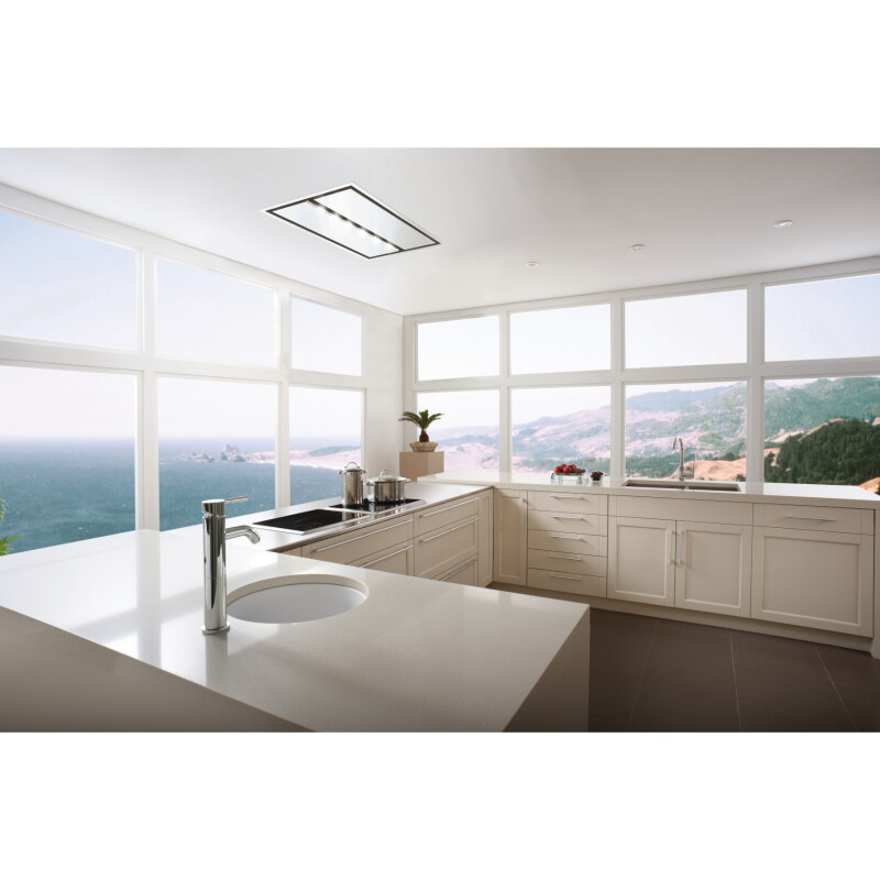 43-inch Brushed Ceiling Mounted Range Hood with LED Light.Choice of external blowers sold separately CC34-43 Series CC34E6SB