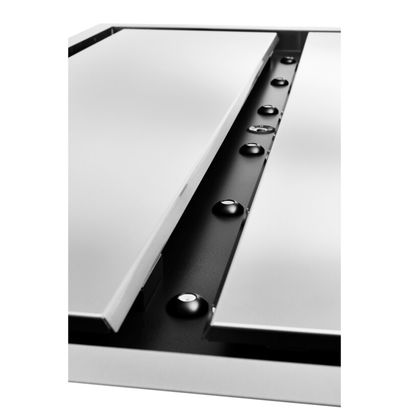 43-inch Brushed Ceiling Mounted Range Hood with LED Light.Choice of external blowers sold separately CC34-43 Series CC34E6SB