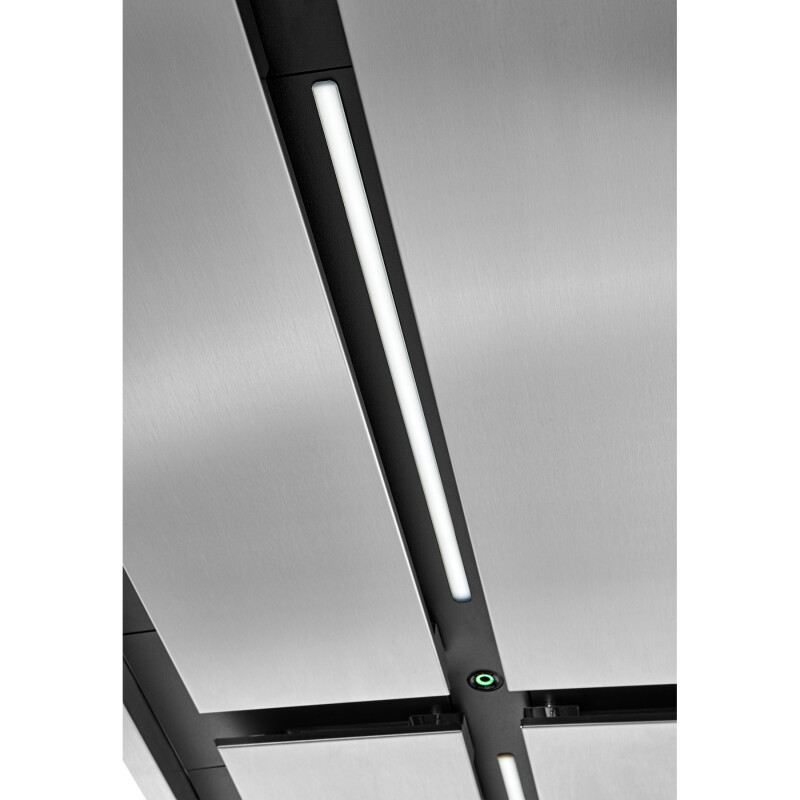 63-inch Brushed Ceiling Mounted Range Hood with LED Light Internal 1500 Max Blower CFM CC34-63 Series CC34IQT63SB
