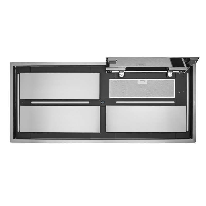 63-inch Brushed Ceiling Mounted Range Hood with LED Light Internal 1500 Max Blower CFM CC34-63 Series CC34IQT63SB