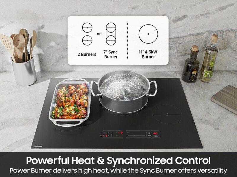 Induction Cooktop Anti-Scratch Glass Cooktop | Wi-Fi Sync Burner CC70F30S2DAA