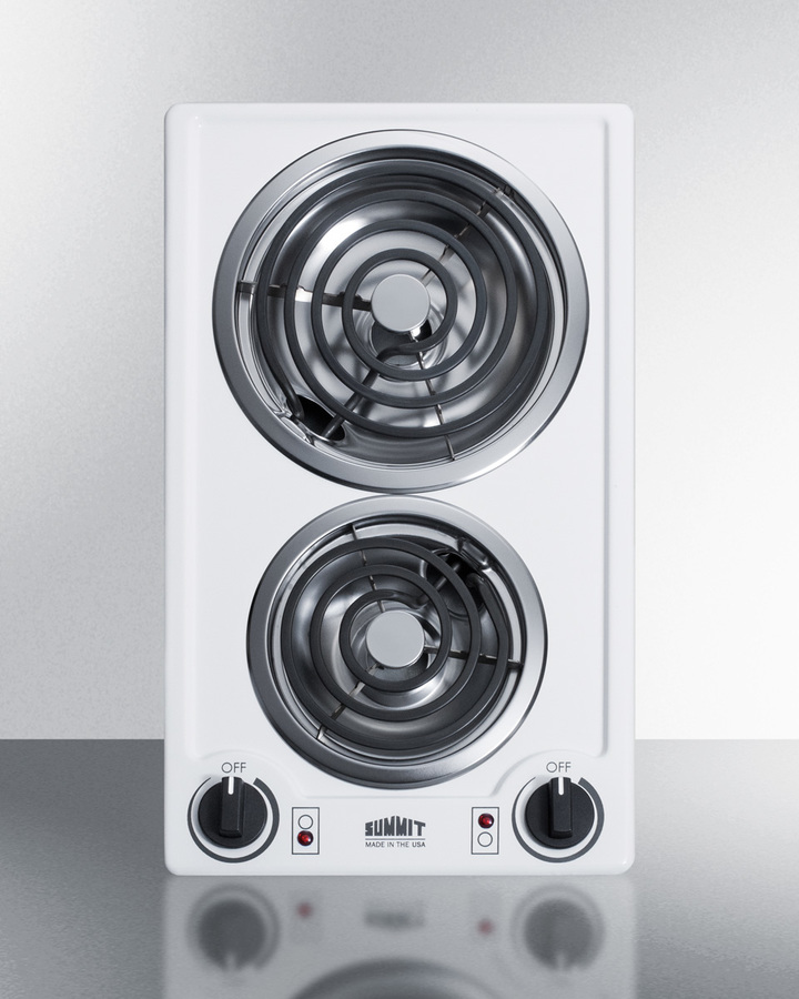 12" Wide 230V 2-Burner Coil Cooktop CCE225WH