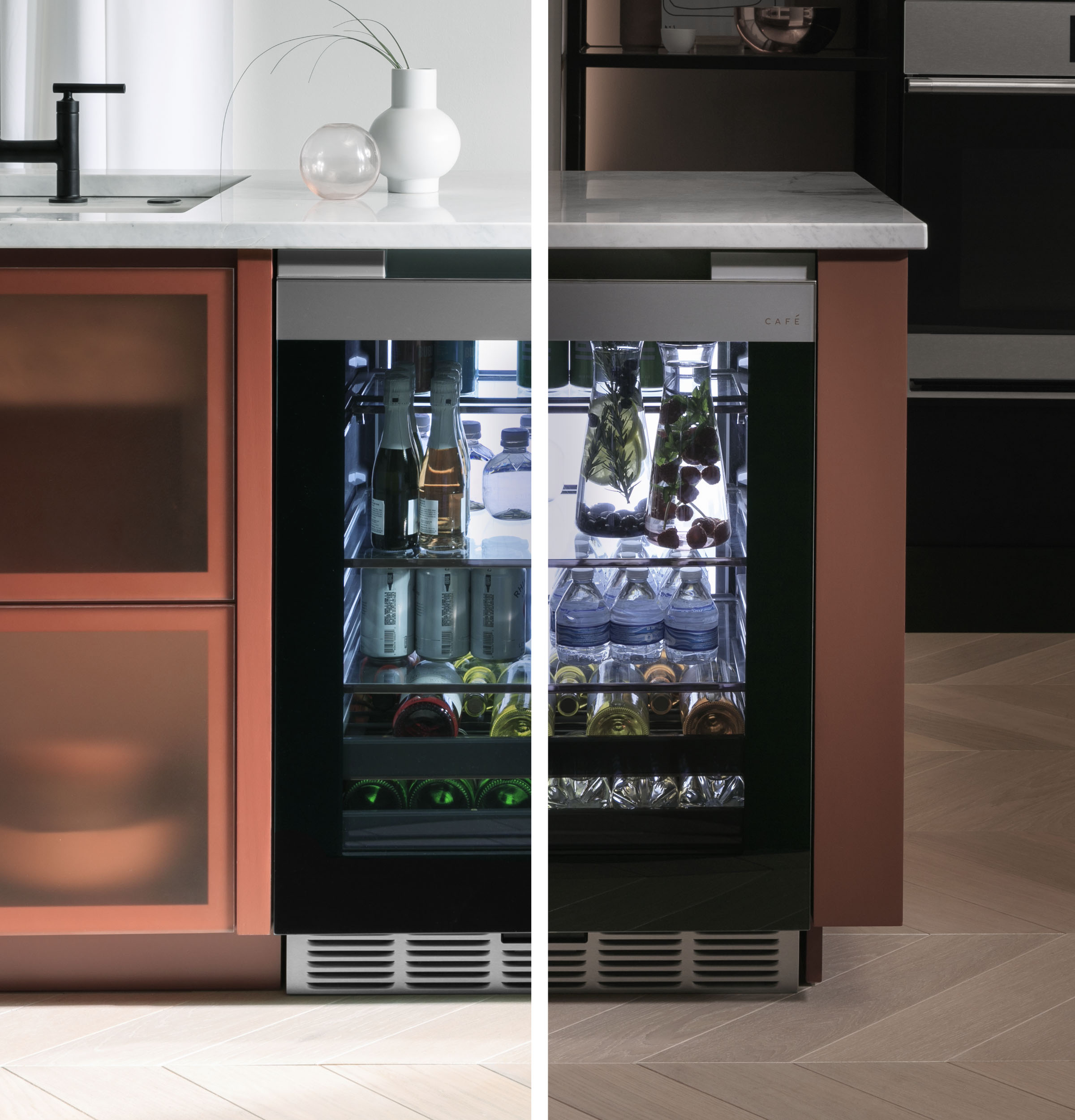 CAFÉ™ Beverage Center in Platinum Glass view 14