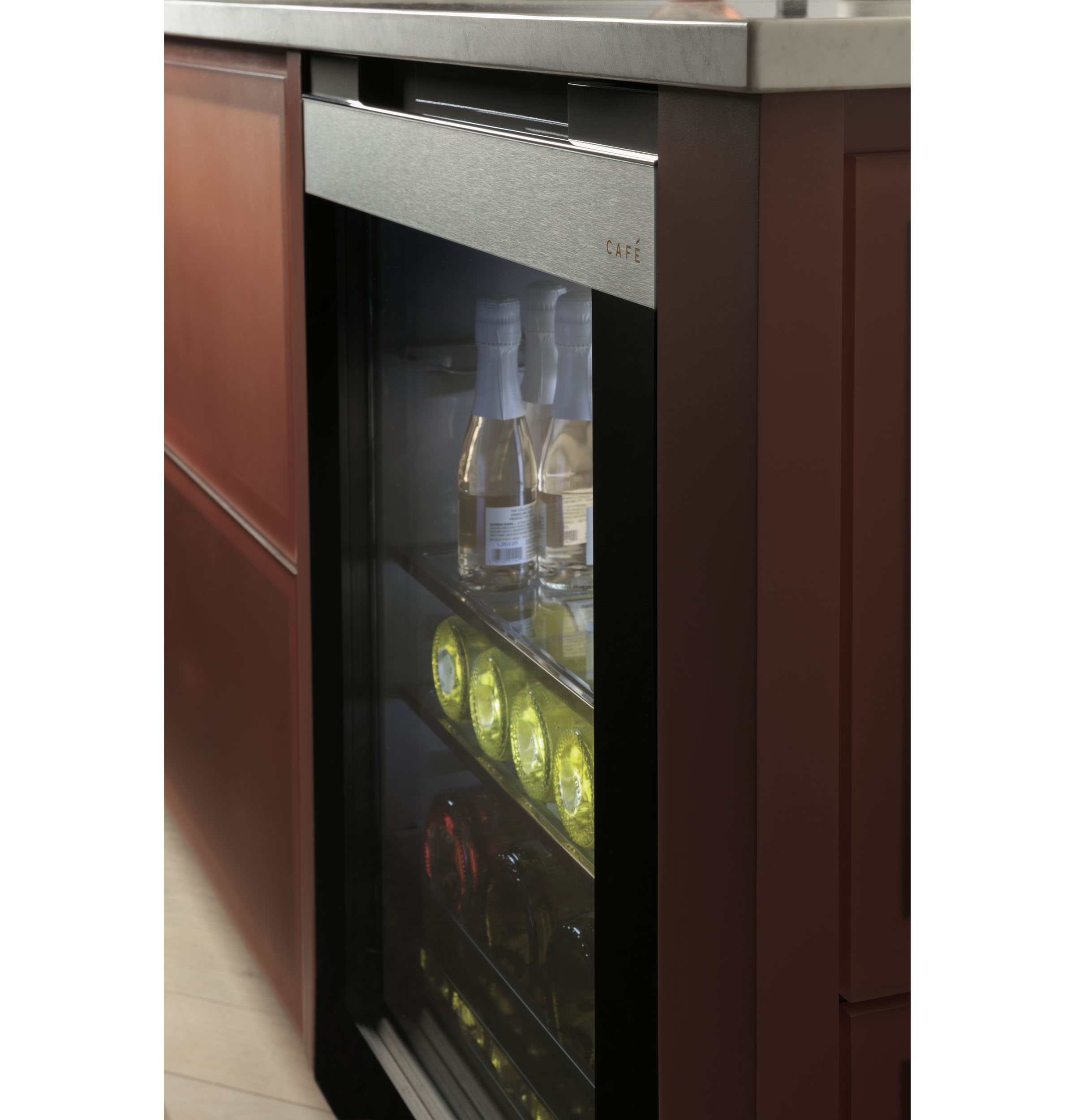 CAFÉ™ Beverage Center in Platinum Glass view 10