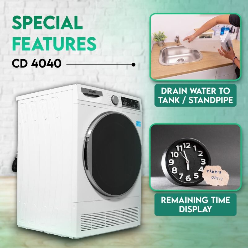 ConServ 4cf Dryer Condensing/Ventless Sanitize LED Display Rev. Door 220V EStar CD4040