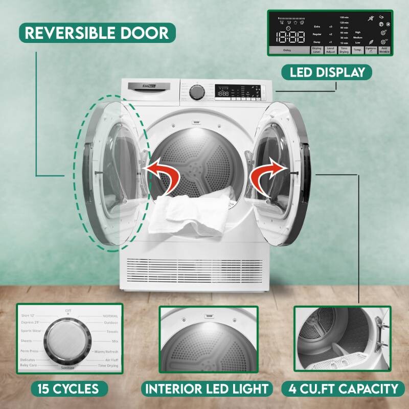 ConServ 4cf Dryer Condensing/Ventless Sanitize LED Display Rev. Door 220V EStar CD4040
