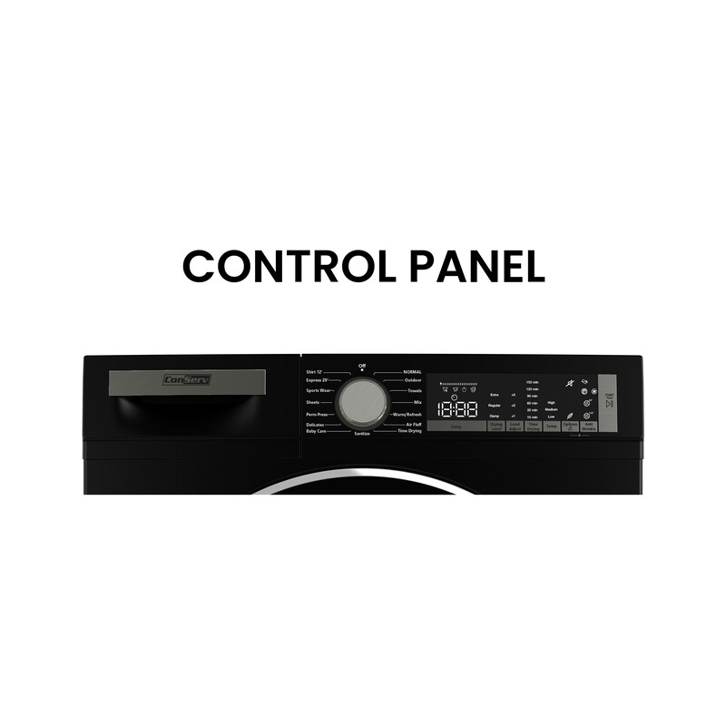 ConServ 4cf Dryer Condensing/Ventless Sanitize LED Display Rev. Door 220V EStar CD4040MATTEBLACK, product image 12 of 18