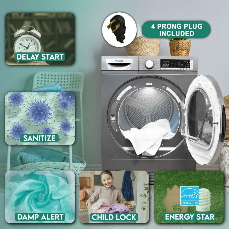 ConServ 4cf Dryer Condensing/Ventless Sanitize LED Display Rev. Door 220V EStar CD4040T, product image 6 of 22