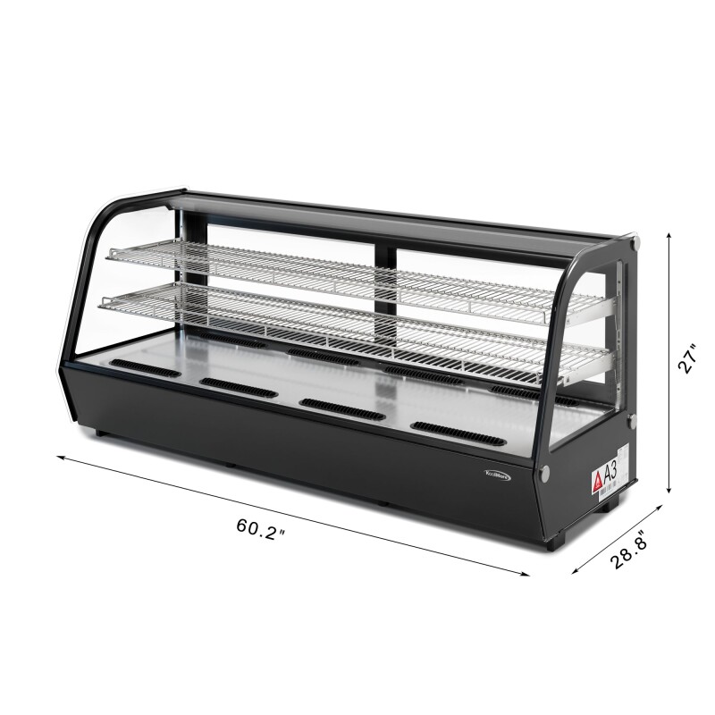 60 in. Countertop Bakery Display Refrigerator in Black, 8 cu. ft CDC8CBK