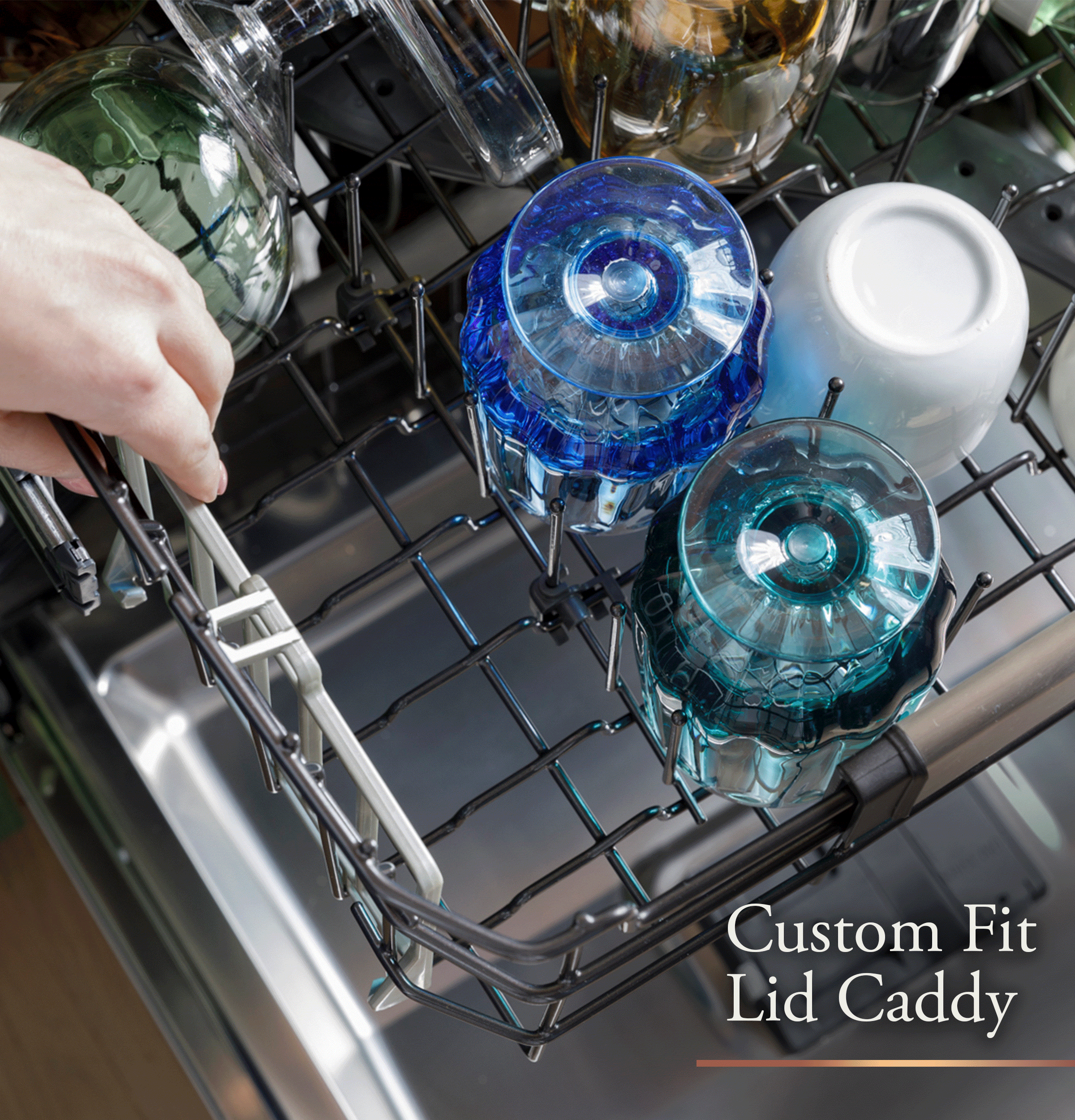 CAFÉ™ CustomFit ENERGY STAR Stainless Interior Smart Dishwasher with Ultra Wash Top Rack and LED Lights, 39 dBA in Platinum Glass view 32