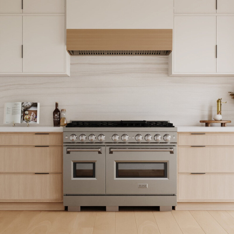 48 In. 6.7 Cu. Ft. Classic Double Oven Dual Fuel Range With 8 Burner Gas Cooktop In Stainless Steel CDR48