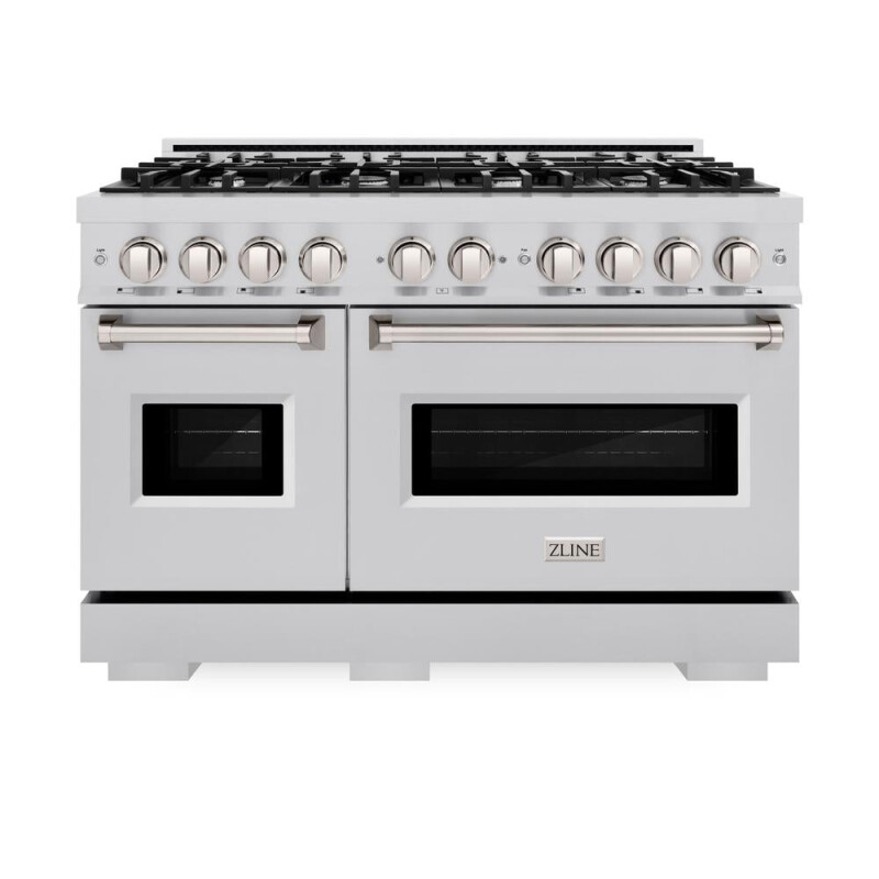 48 In. 6.7 Cu. Ft. Classic Double Oven Dual Fuel Range With 8 Burner Gas Cooktop In Stainless Steel CDR48