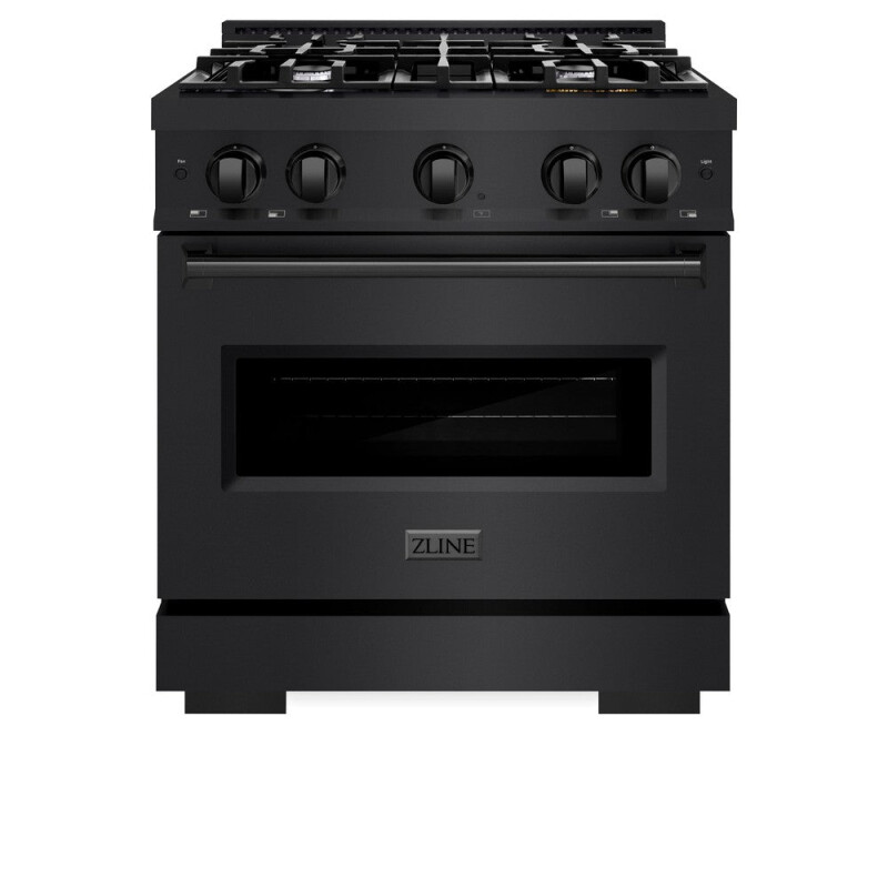 30 In. 4.2 Cu. Ft. Classic Dual Fuel Range With 4 Burner Gas Cooktop And Electric Convection Oven In Black Stainless Steel CDRB30