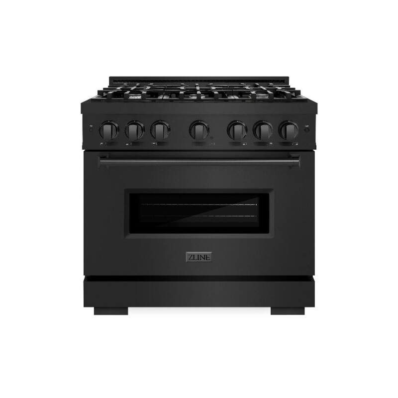 36 In. 5.2 Cu. Ft. Classic Dual Fuel Range With 6 Burner Gas Cooktop And Electric Convection Oven In Black Stainless Steel CDRB36