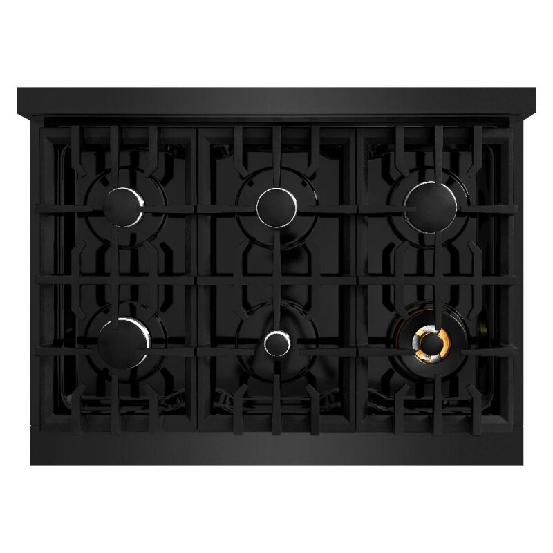 36 In. 5.2 Cu. Ft. Classic Dual Fuel Range With 6 Burner Gas Cooktop And Electric Convection Oven In Black Stainless Steel CDRB36