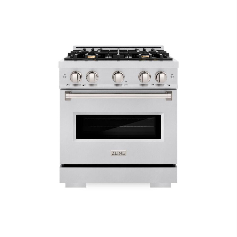 30 In. 4.2 Cu. Ft. Classic Dual Fuel Range With Gas Cooktop And Electric Convection Oven In Stainless Steel With 4 Brass Burners CDRBR30
