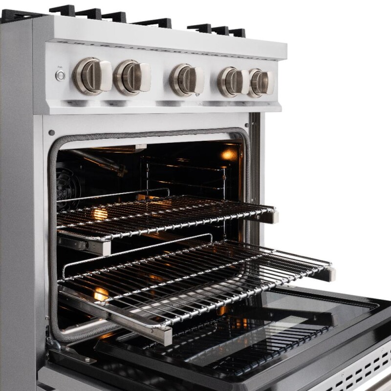 30 In. 4.2 Cu. Ft. Classic Dual Fuel Range With Gas Cooktop And Electric Convection Oven In Stainless Steel With 4 Brass Burners CDRBR30