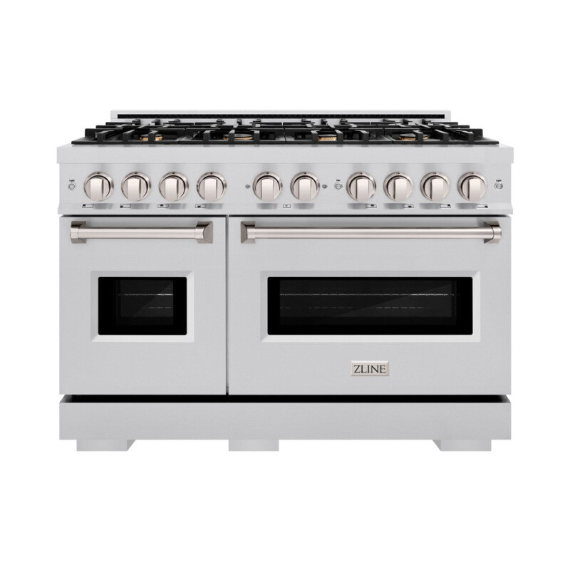 48 In. 6.7 Cu. Ft. Classic Double Oven Dual Fuel Range In Stainless Steel With 8 Brass Burners CDRBR48