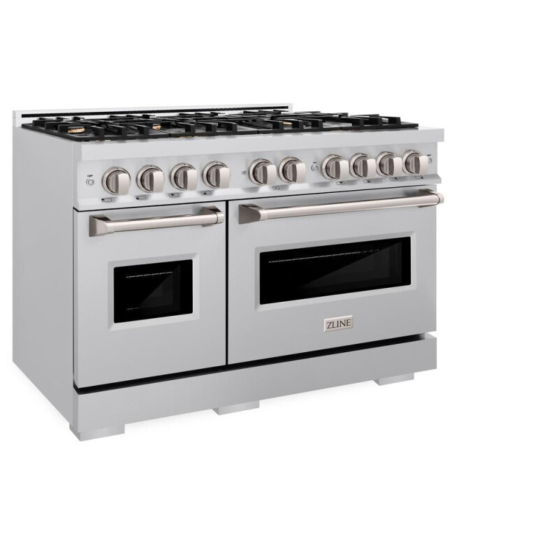 48 In. 6.7 Cu. Ft. Classic Double Oven Dual Fuel Range In Stainless Steel With 8 Brass Burners CDRBR48