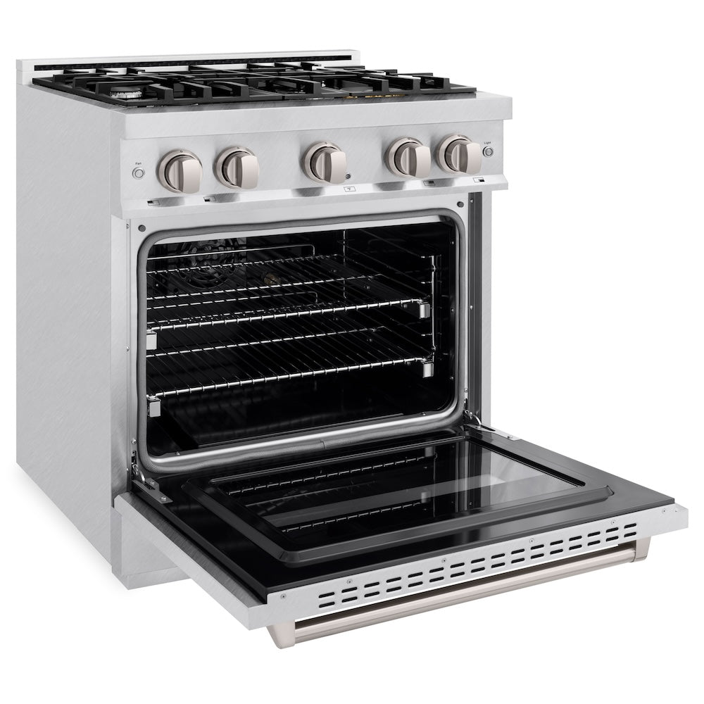 30 In. 4.2 Cu. Ft. Classic Dual Fuel Range With 4 Burner Gas Cooktop And Electric Convection Oven In Satin Stainless Steel CDRS30