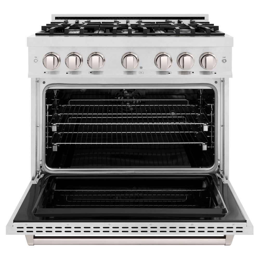 36 In. 5.2 Cu. Ft. Classic Dual Fuel Range With 6 Burner Gas Cooktop And Electric Convection Oven In Satin Stainless Steel CDRS36