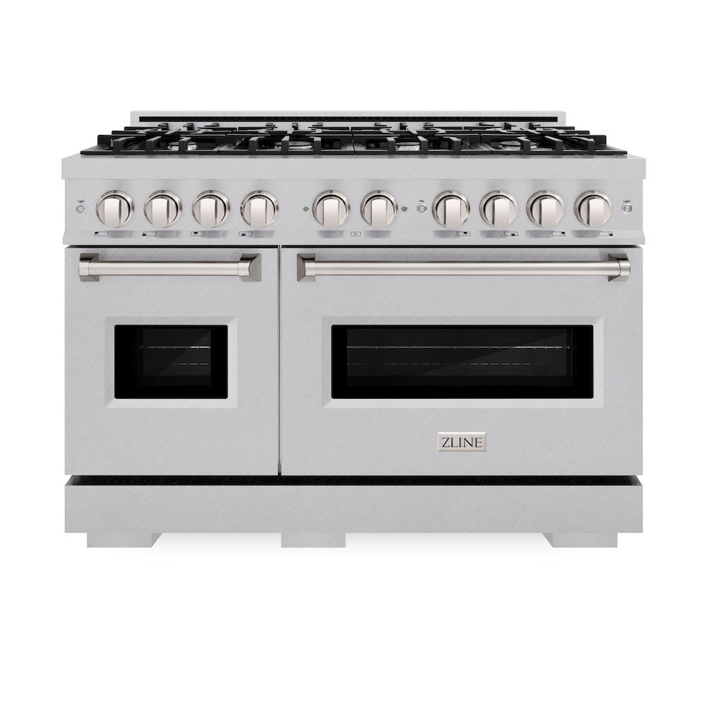 48 In. 6.7 Cu. Ft. Classic Double Oven Dual Fuel Range With 8 Burner Gas Cooktop In Satin Stainless Steel CDRS48