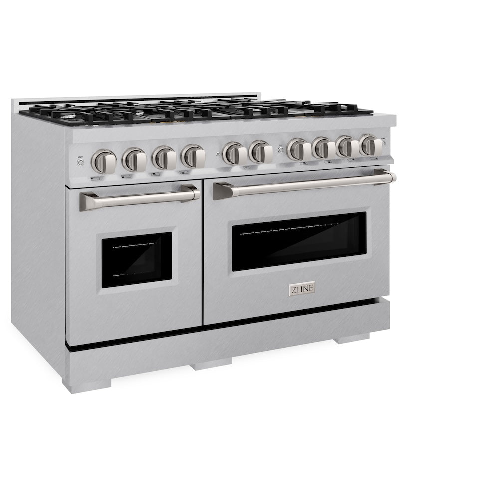 48 In. 6.7 Cu. Ft. Classic Double Oven Dual Fuel Range With 8 Burner Gas Cooktop In Satin Stainless Steel CDRS48