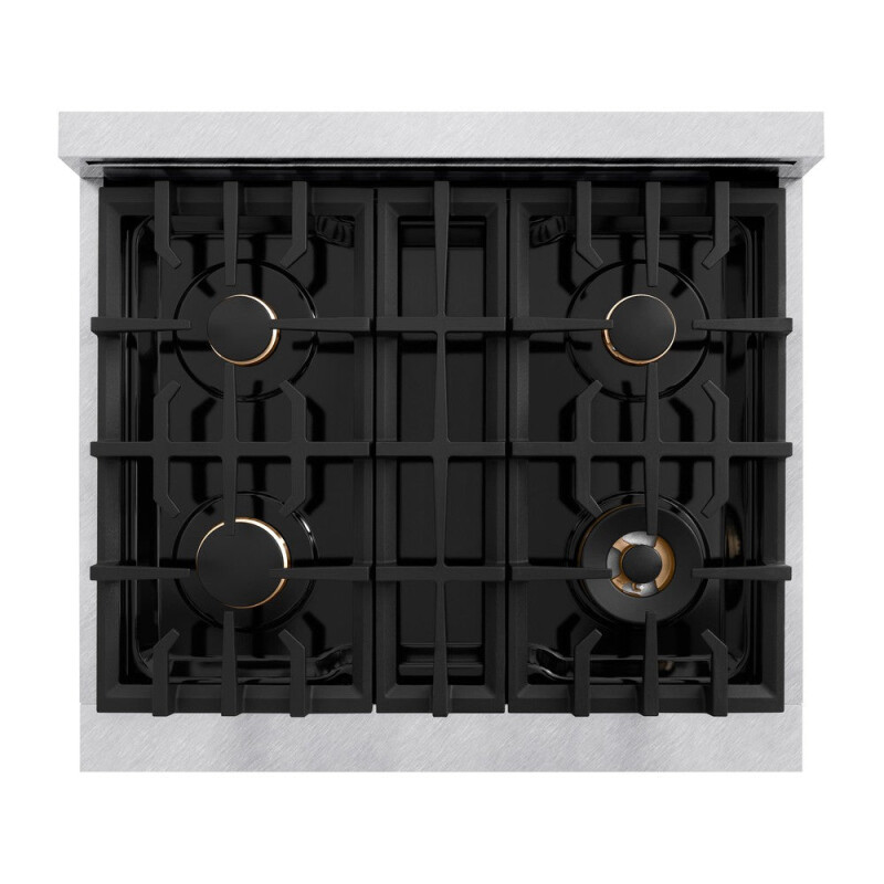 Autograph Edition 30 In. 4.2 Cu. Ft. Classic Dual Fuel Range With 4 Burner Gas Cooktop And Electric Convection Oven In Satin Stainless Steel With White Matte Door And Matte Black Accents CDRSZWM30MB