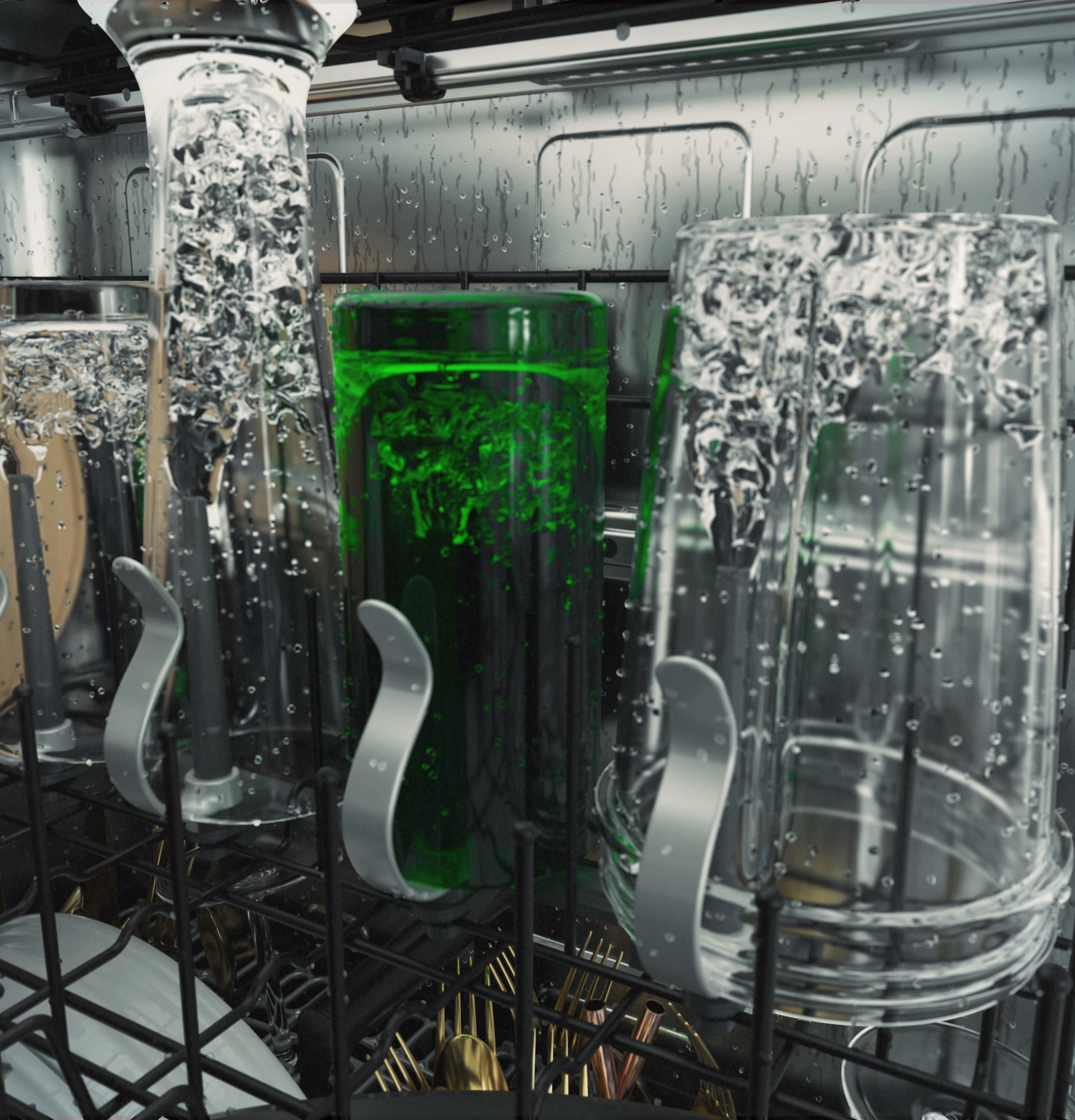 4 Bottle Wash Jets