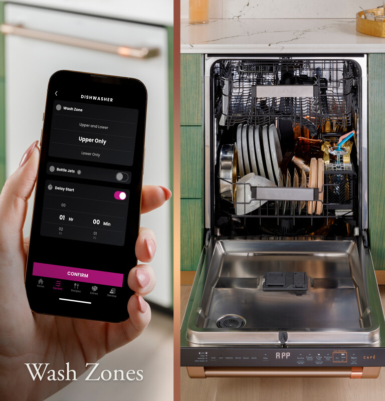 Café Customfit Stainless Interior Smart Dishwasher With Ultra Wash Top Rack And Dual Convection Ultra Dry, 44 Dba CDT858P3VD1