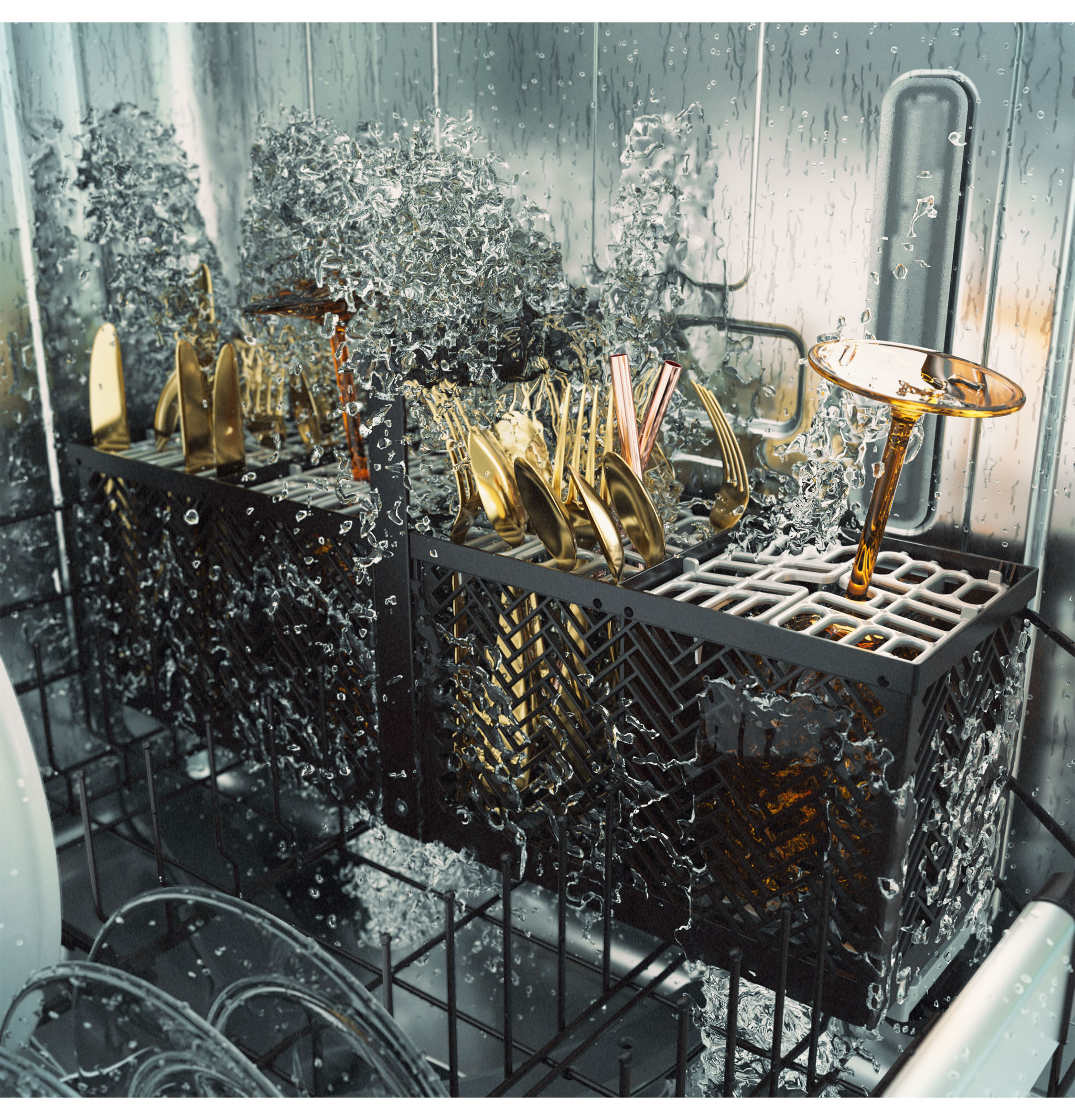 CAFÉ™ CustomFit ENERGY STAR Stainless Interior Smart Dishwasher with Ultra Wash Top Rack and Dual Convection Ultra Dry, 44 dBA view 2