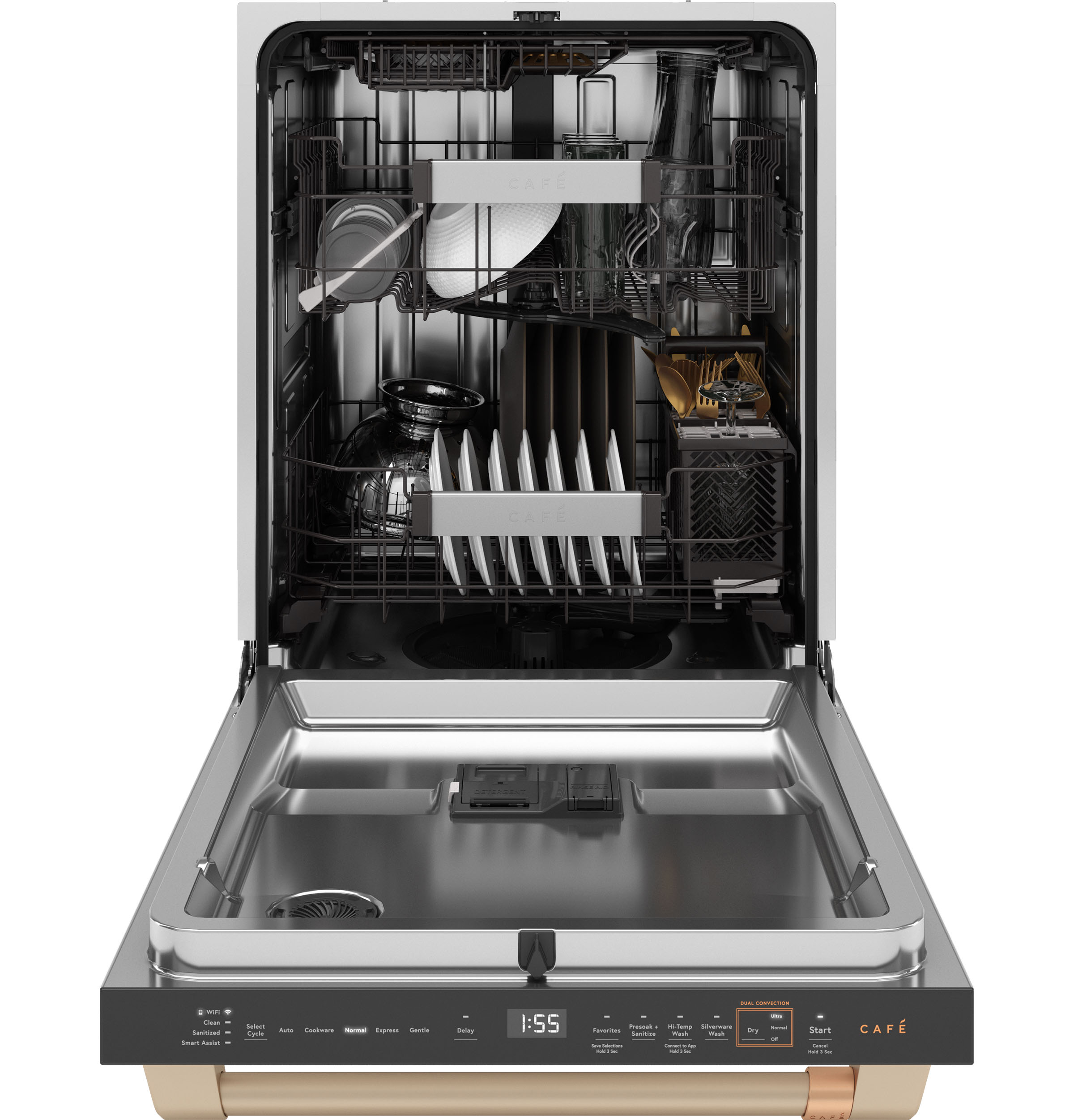 CAFÉ™ CustomFit ENERGY STAR Stainless Interior Smart Dishwasher with Ultra Wash Top Rack and Dual Convection Ultra Dry, LED Lights, 39 dBA view 24