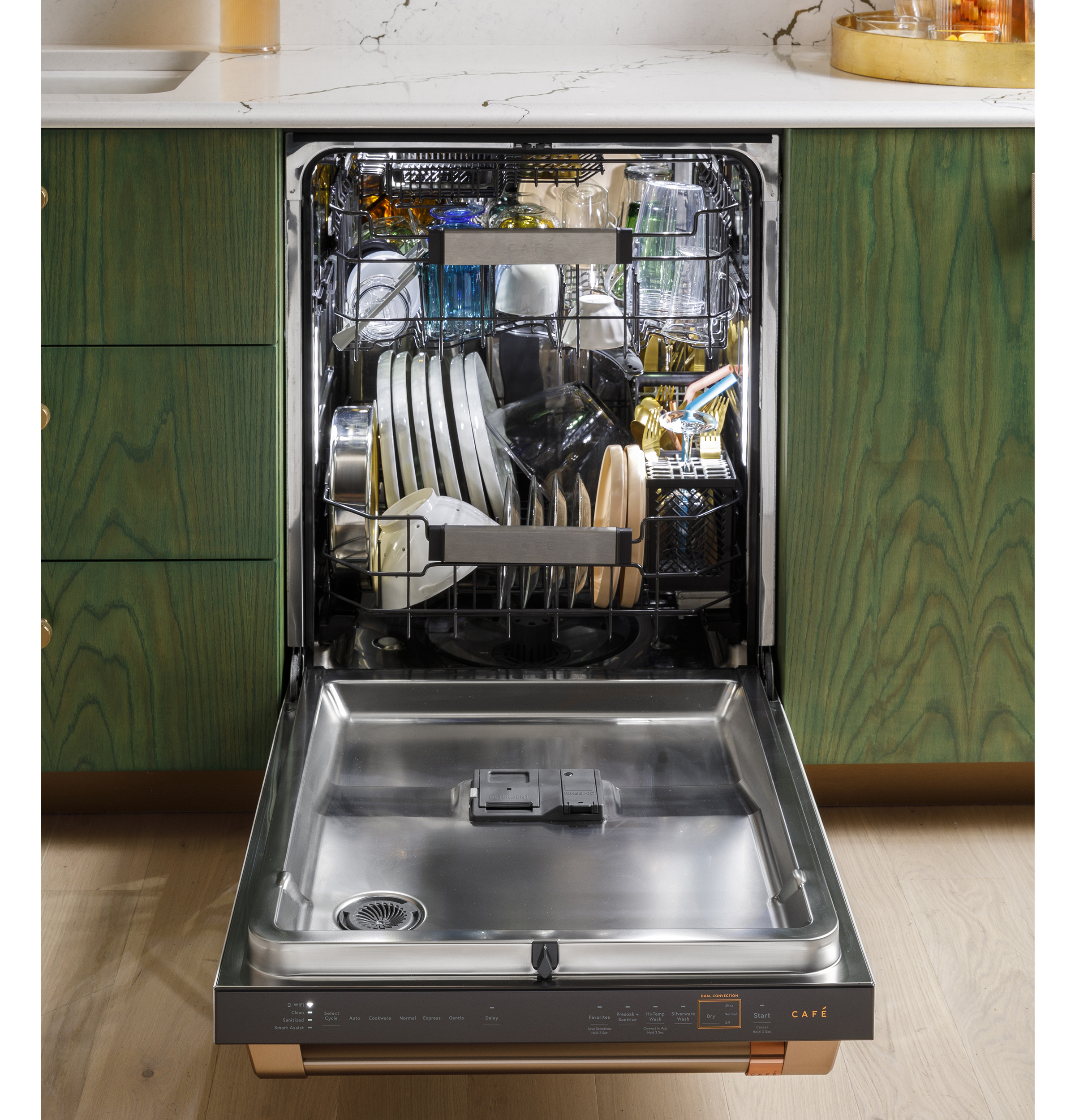 CAFÉ™ CustomFit ENERGY STAR Stainless Interior Smart Dishwasher with Ultra Wash Top Rack and Dual Convection Ultra Dry, LED Lights, 39 dBA view 5