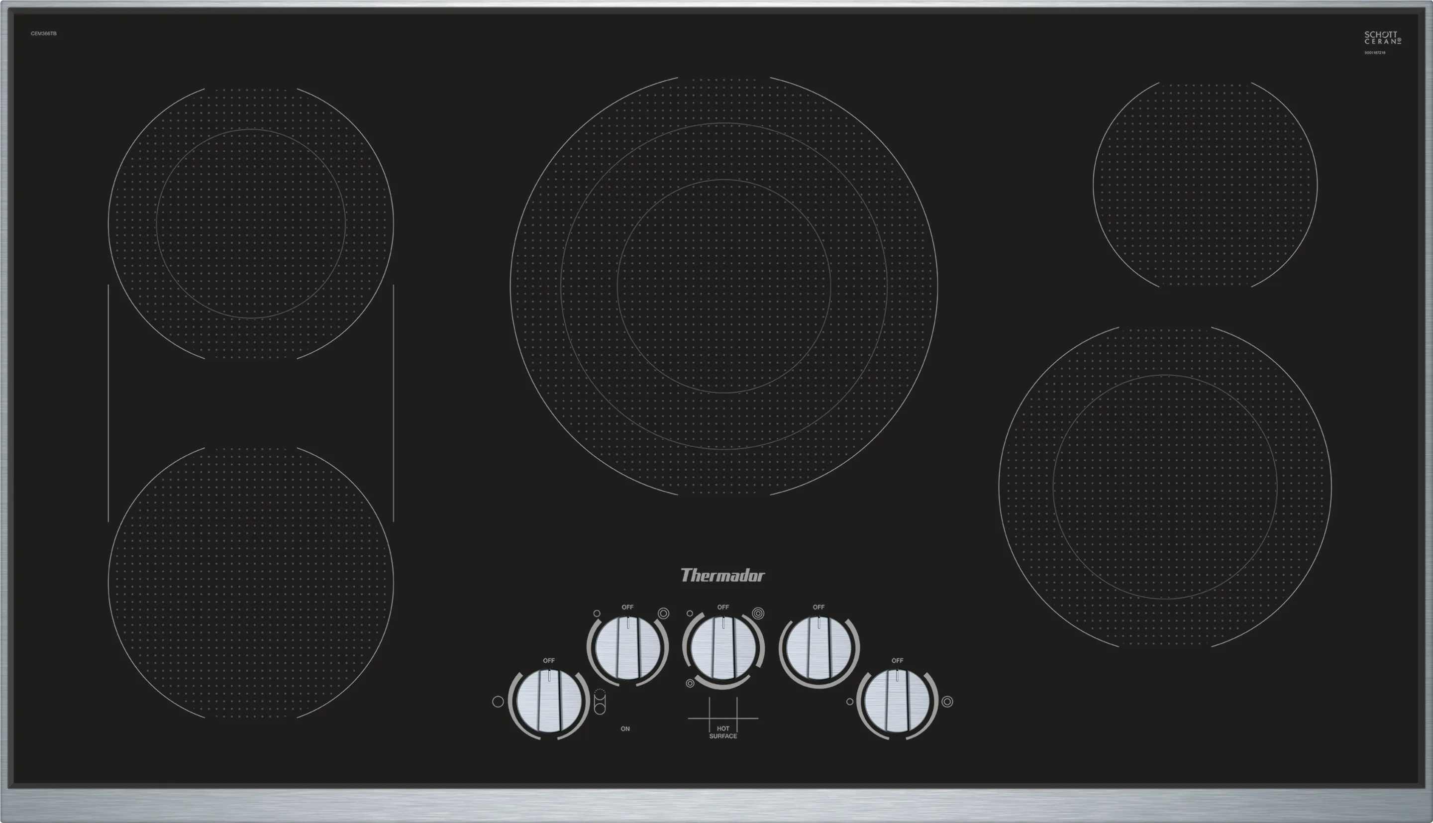 Knob Control Electric Cooktop Black surface mount with frame CEM366TB