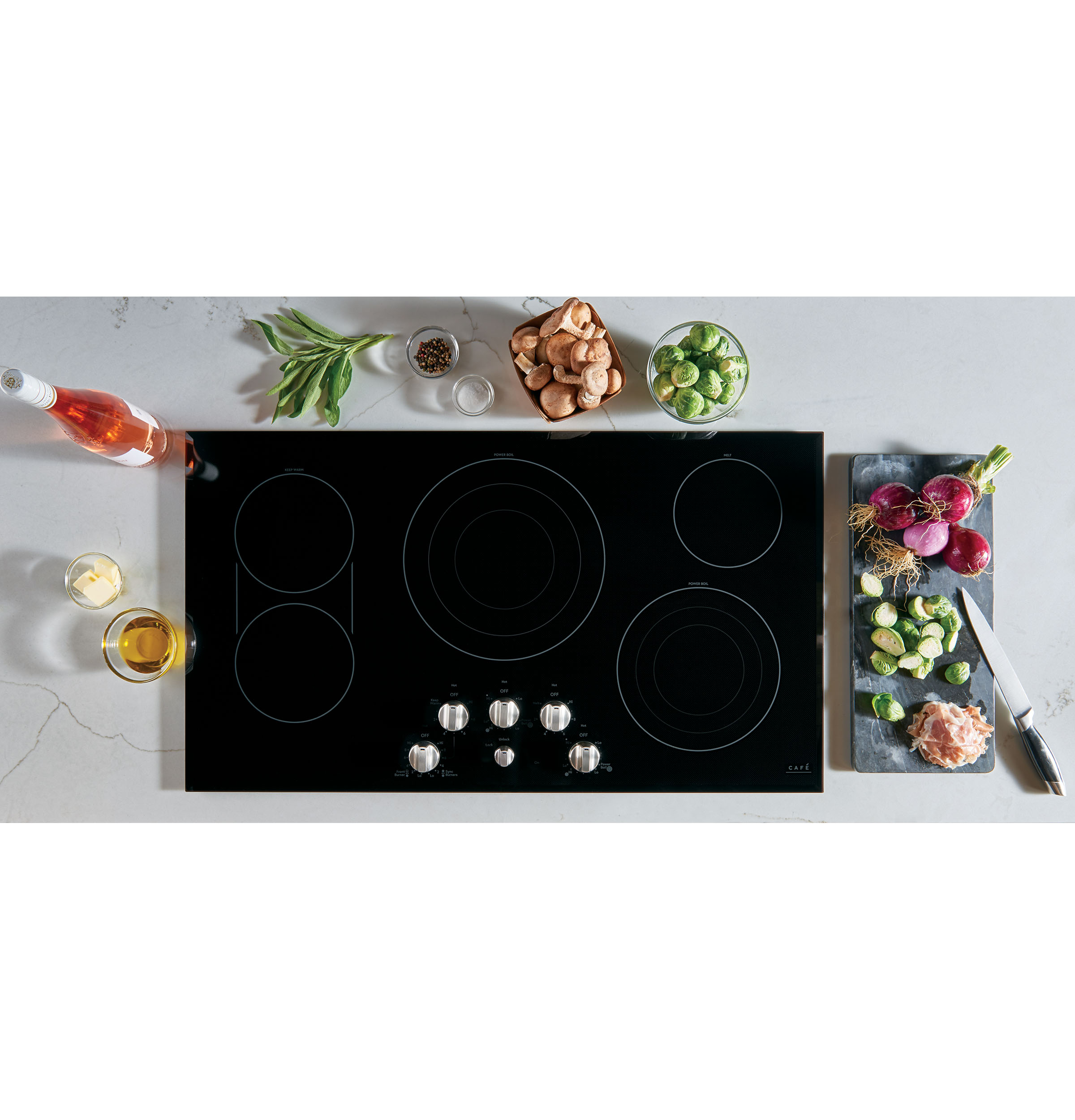 Café 36" Knob-control Electric Cooktop CEP70363MS2