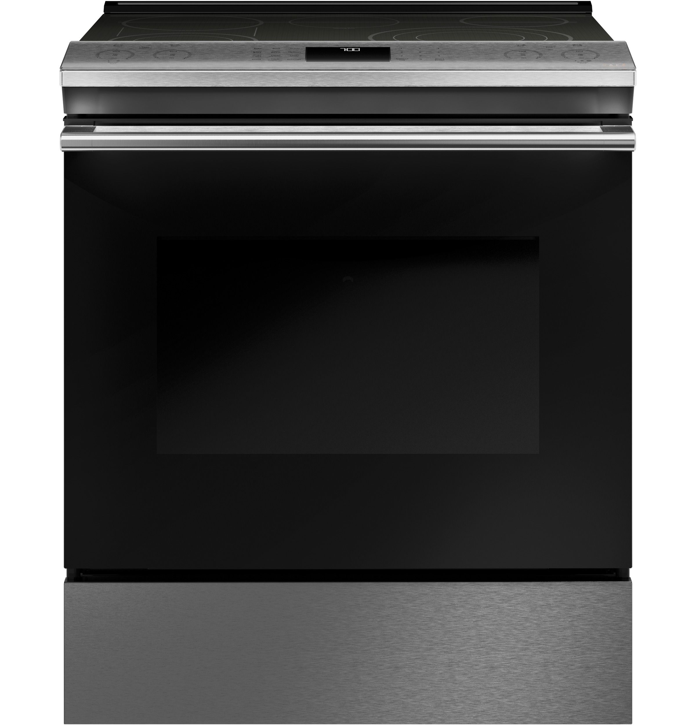 Café 30" Smart Slide-in, Front-control, Radiant And Convection Range In Platinum Glass CES700M2NS5