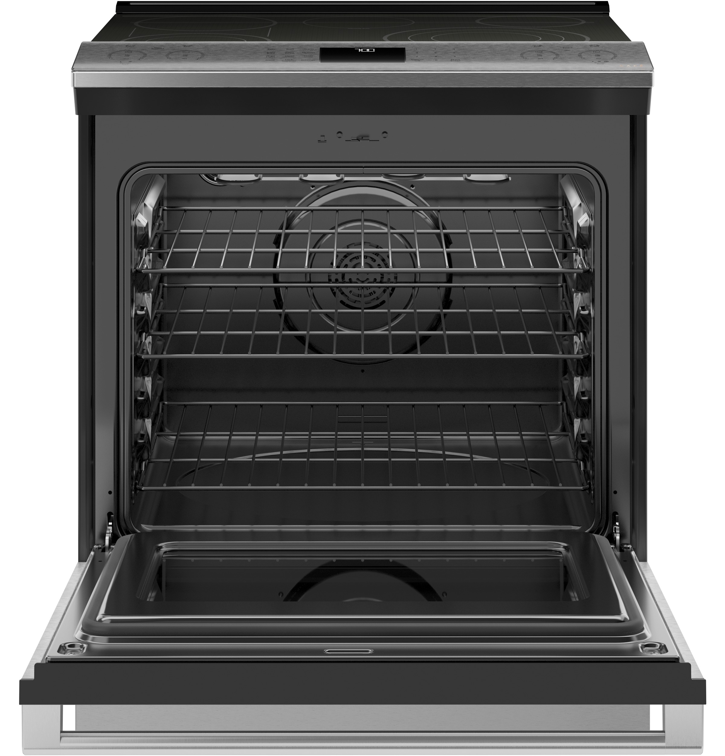 Café 30" Smart Slide-in, Front-control, Radiant And Convection Range In Platinum Glass CES700M2NS5