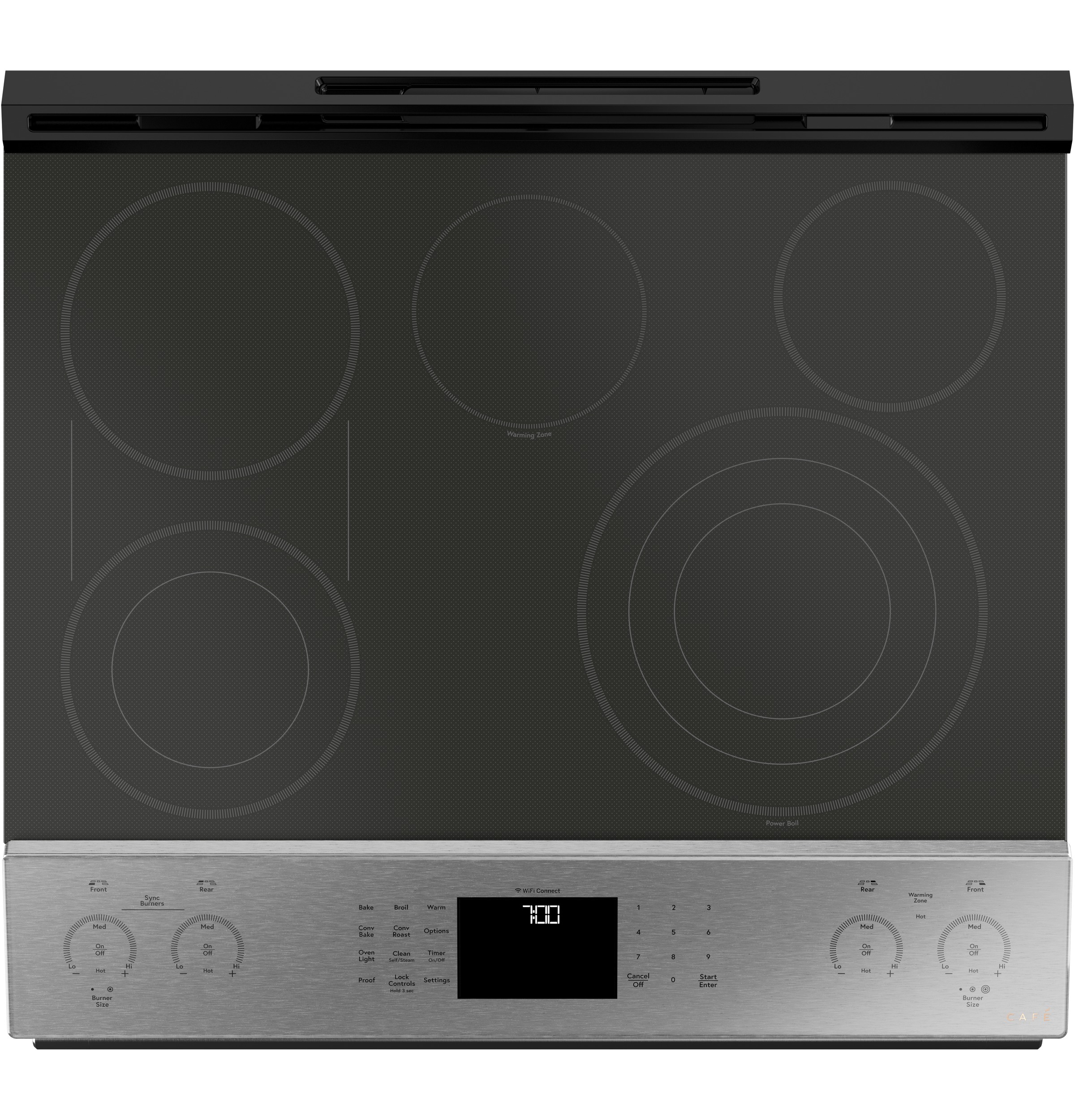 Café 30" Smart Slide-in, Front-control, Radiant And Convection Range In Platinum Glass CES700M2NS5