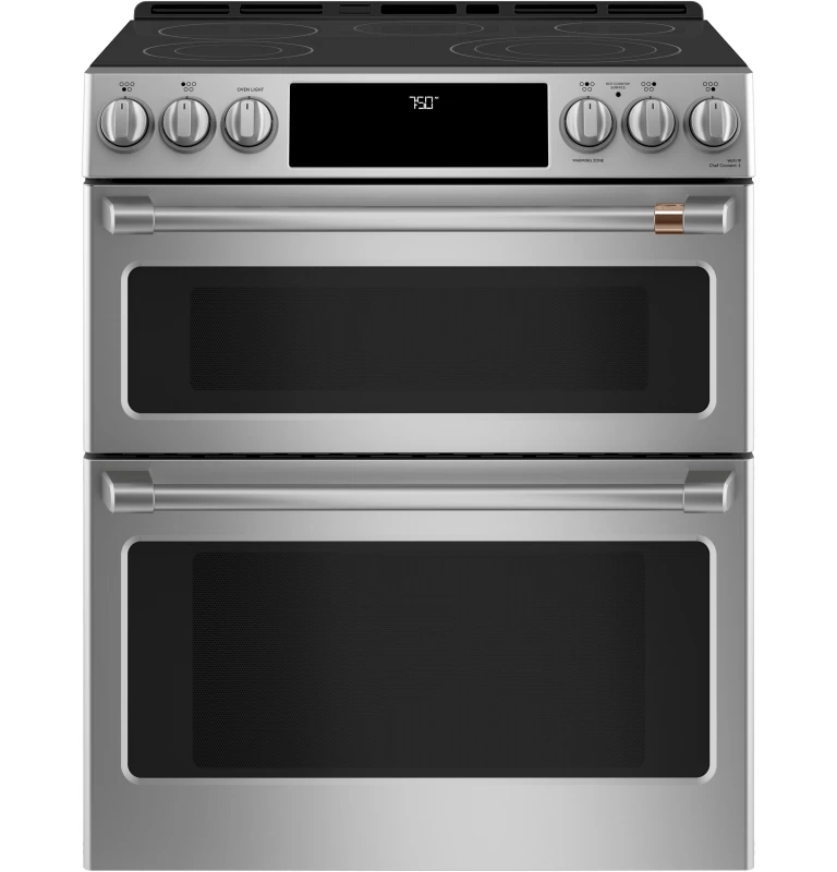 Cafe 30" Smart Slide-In, Front-Control, Radiant and Convection Double-Oven Range Stainless Steel CES750P2MS1 Picture 1