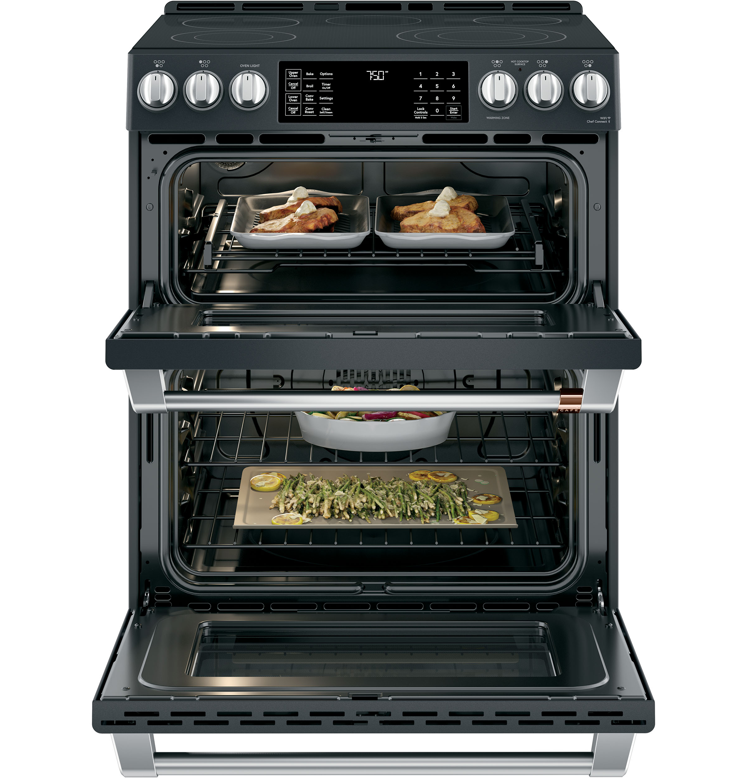 30" Smart Slide-In, Front-Control, Radiant and Convection Double-Oven Range CES750P3MD1