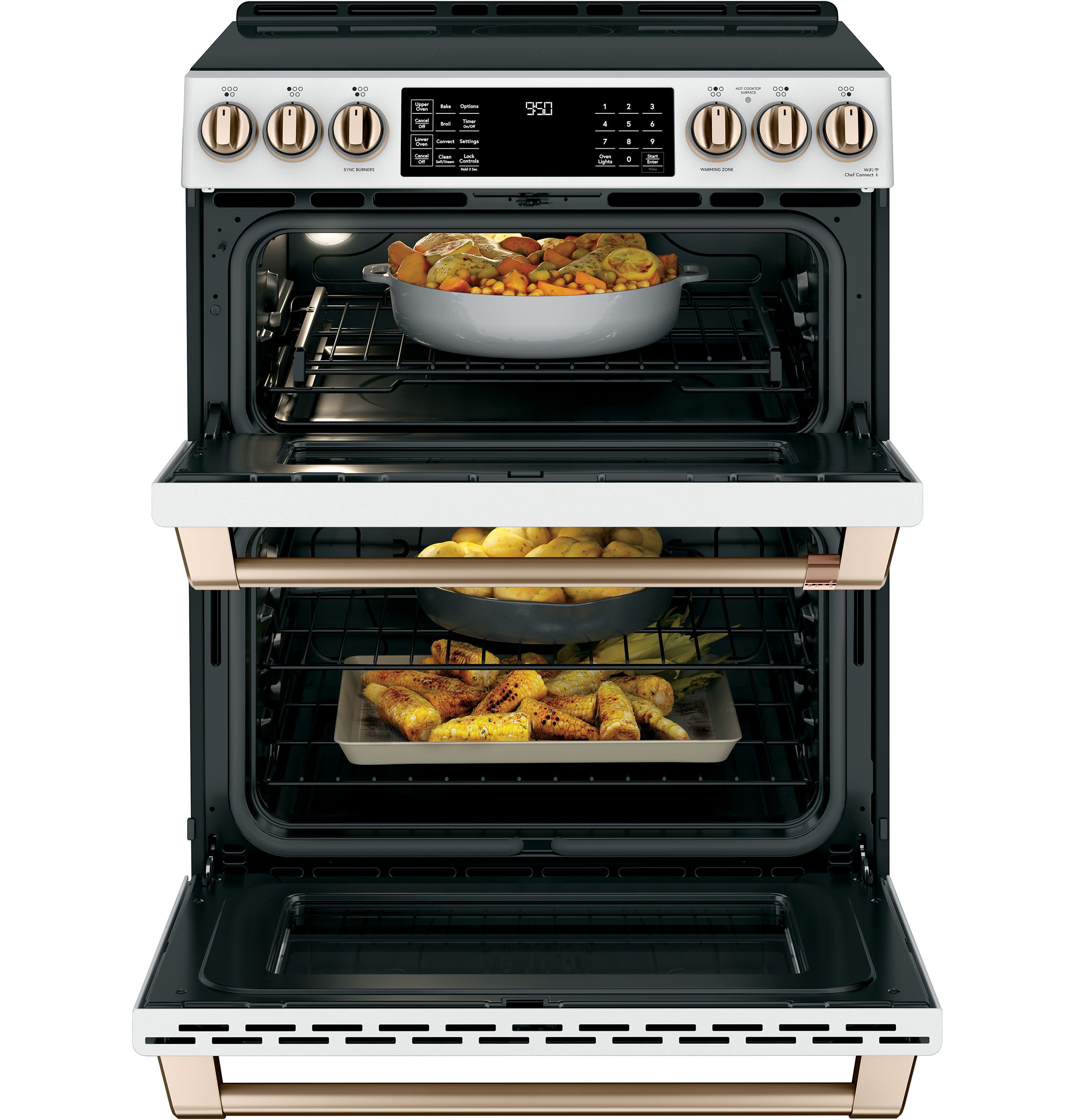 30" Smart Slide-In, Front-Control, Radiant and Convection Double-Oven Range CES750P3MD1