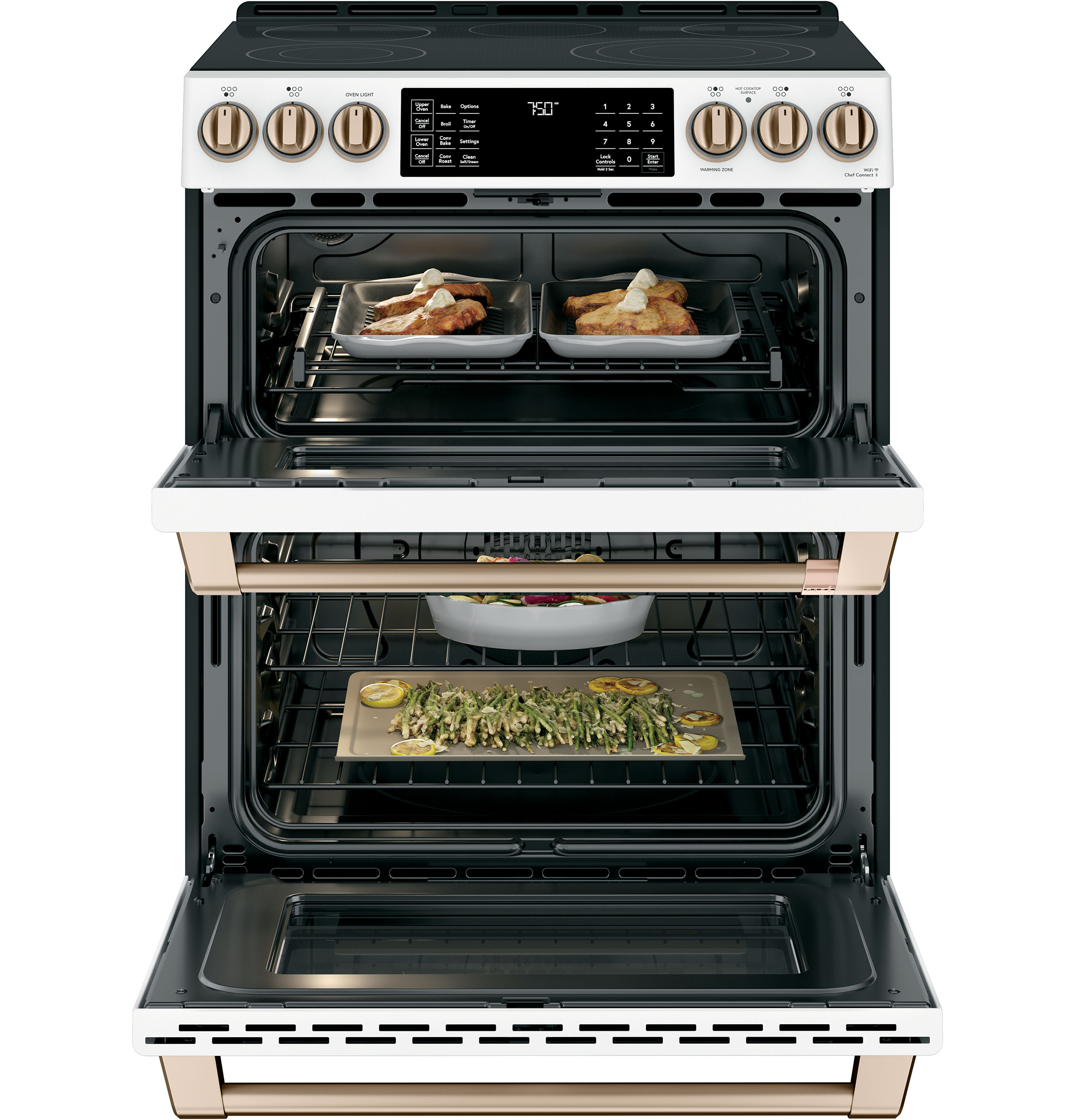 CAFÉ™ 30" Smart Slide-In, Front-Control, Radiant and Convection Double-Oven Range view 25