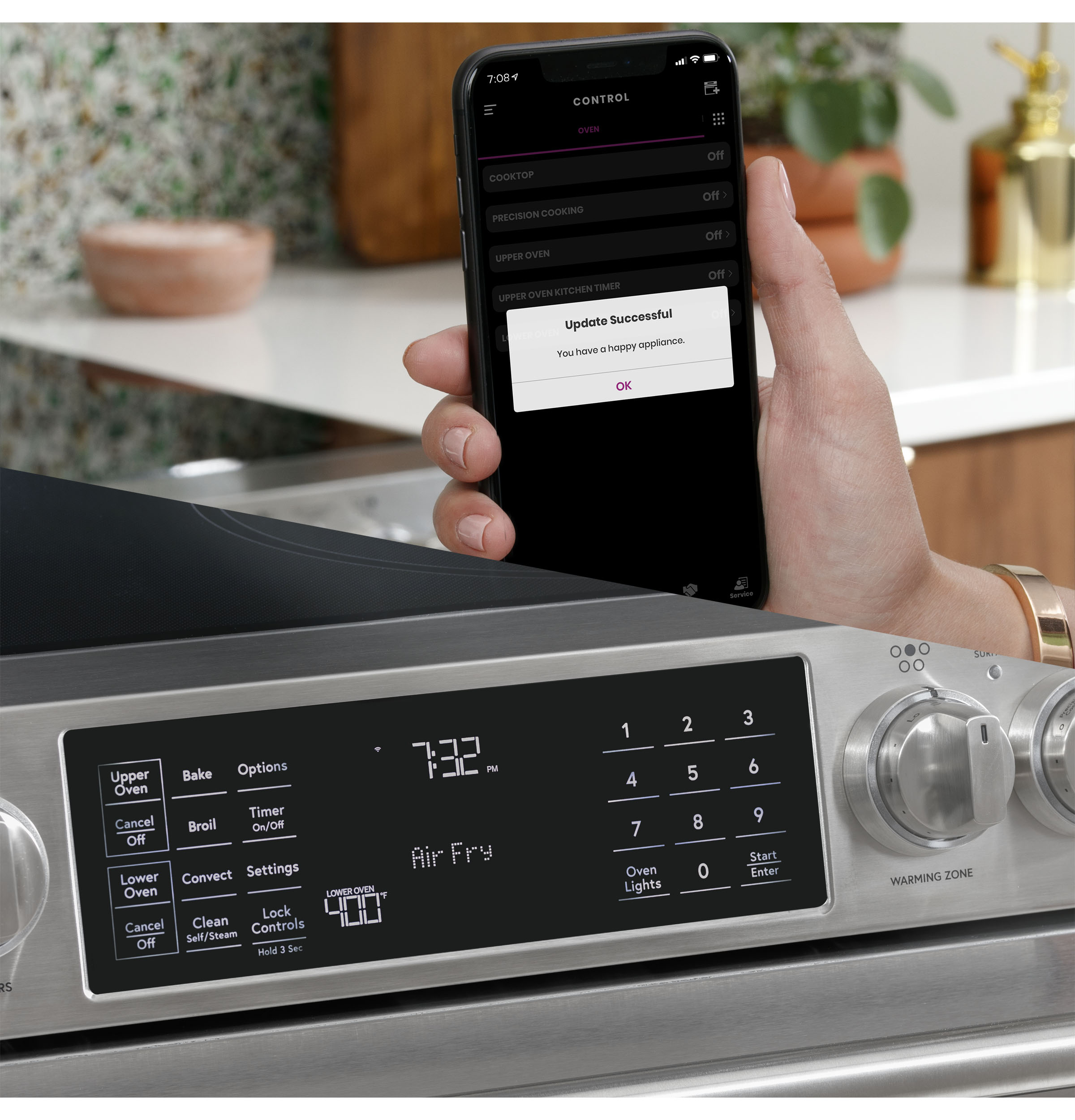CAFÉ™ 30" Smart Slide-In, Front-Control, Radiant and Convection Double-Oven Range view 13