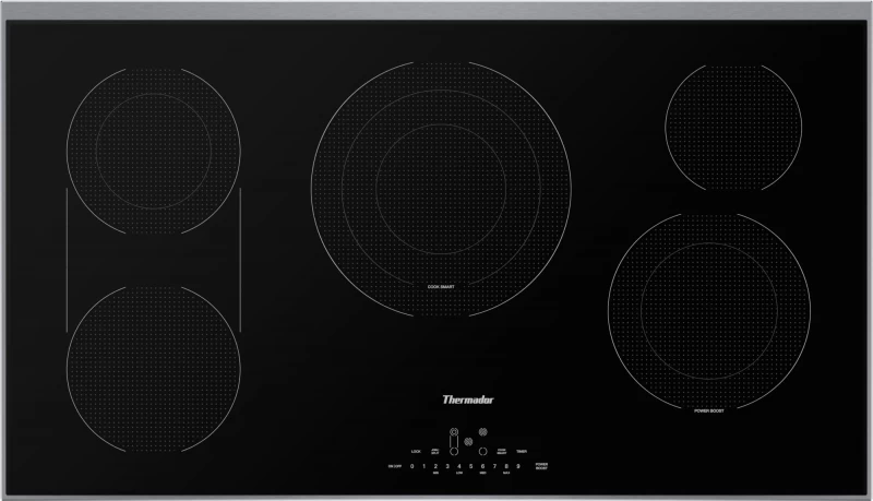 Thermador Touch Control Electric Cooktop  Black  surface mount with frame Black, Stainless steel CET366YB Picture 1