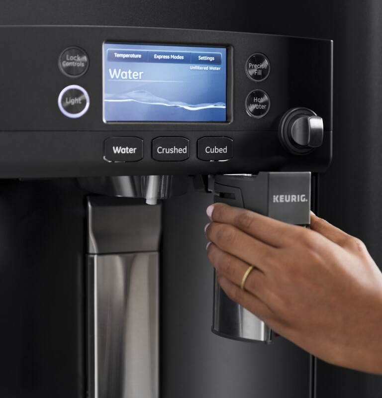 Café Series 27.8 Cu. Ft. French-door Refrigerator With Keurig K-cup Brewing System CFE28UELDS