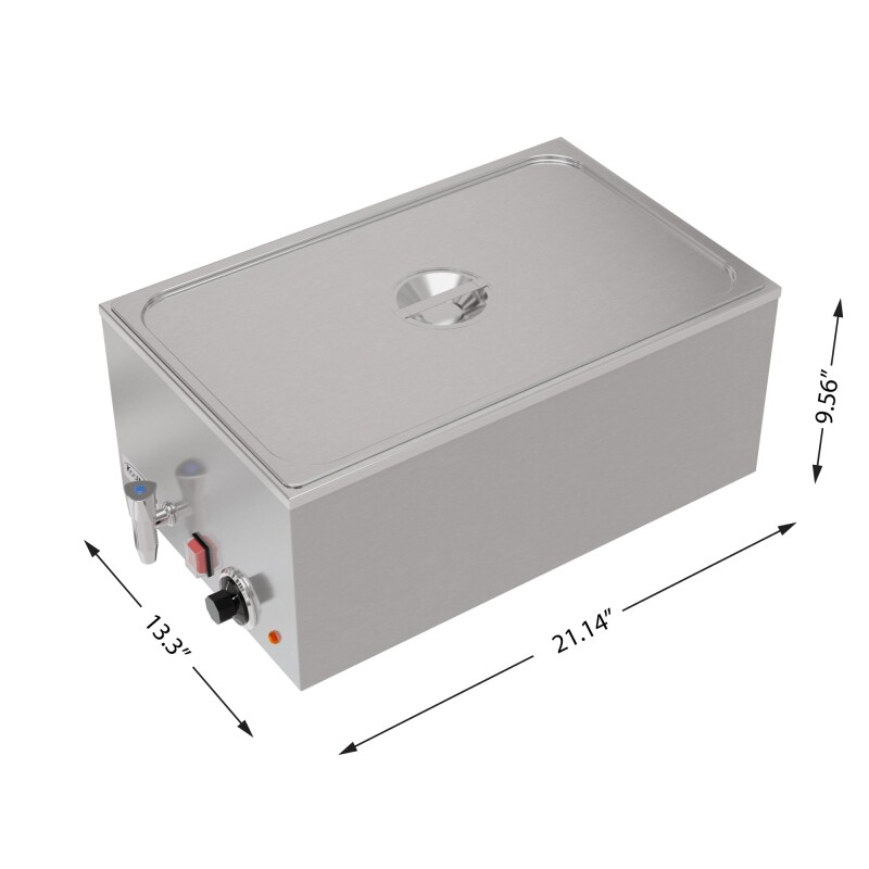21 Qt. One-Section Electric Countertop Food Warmer With Faucet CFW1T, product image 7 of 10