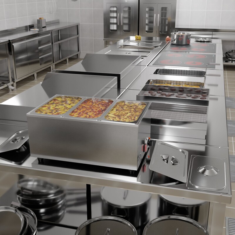 6 Qt. Three-Section Electric Countertop Food Warmer CFW3, product image 9 of 10