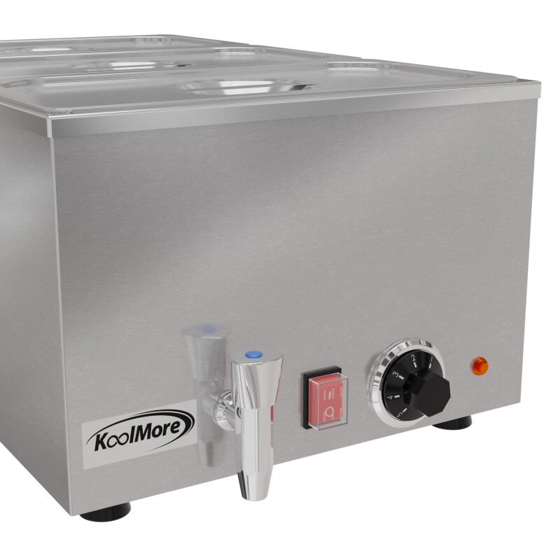 6 Qt. Three-Section Electric Countertop Food Warmer With Faucet CFW3T, product image 4 of 10